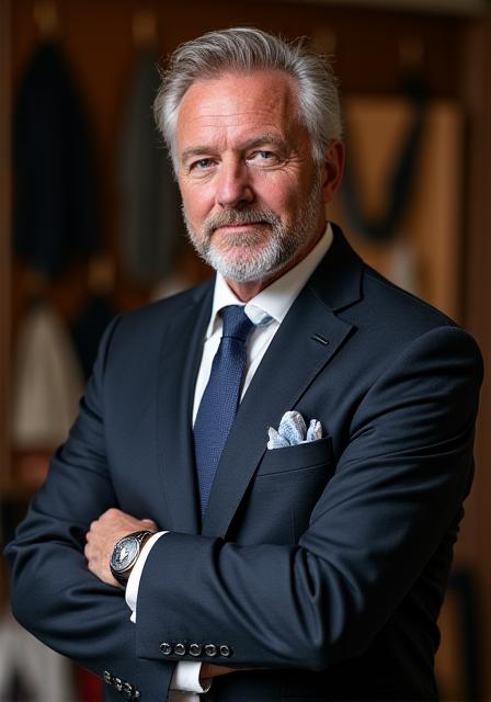 Professional headshot of Benedict Thorne, Head Tailor